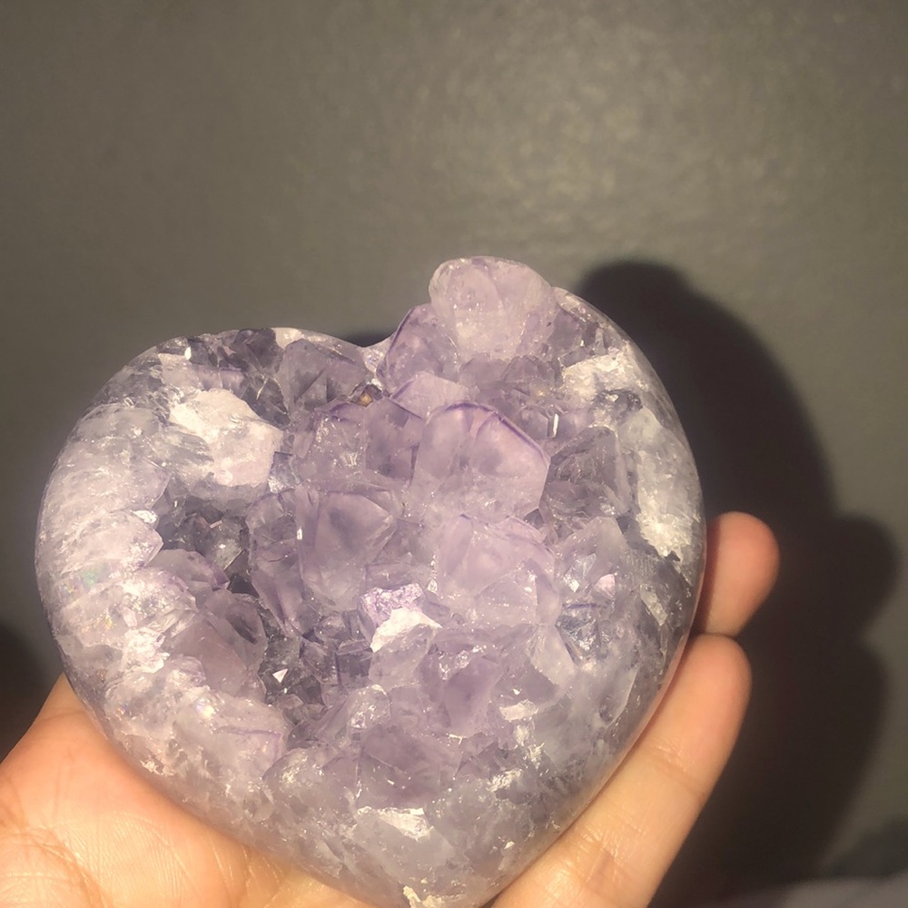Amethyst Geode Crystal Heart